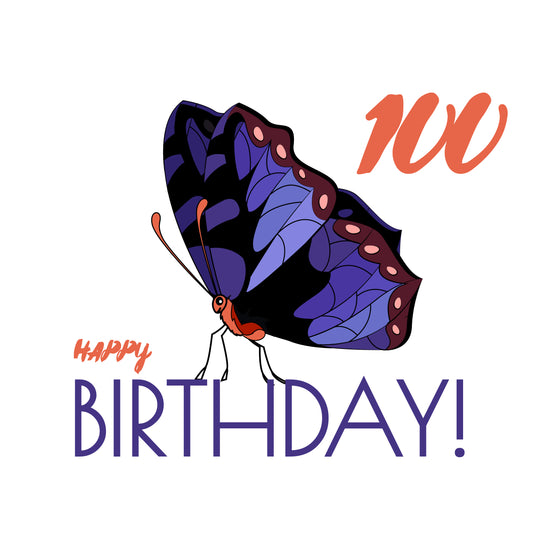 Blue Butterfly 100th Birthday