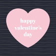 Happy Valentine's Day Pink On Black Heart Card