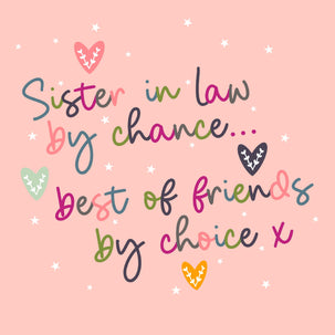 Sister In Law By Chance Card