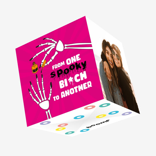 From One Spooky Bi*ch To Another Halloween Confetti-exploding Greetings Card