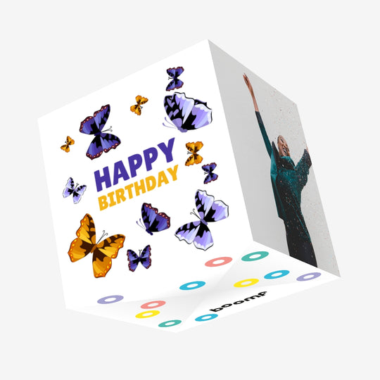 Floating Butterflies Birthday Confetti-exploding Greetings Card