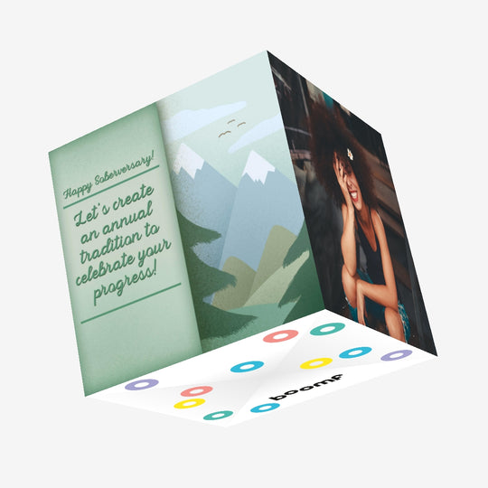 Let's Celebrate Your Progress Happy Soberversary Confetti-exploding Greetings Card