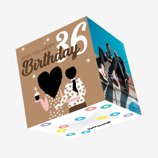 Wish You Happy 36th Birthday Confetti-exploding Greetings Card