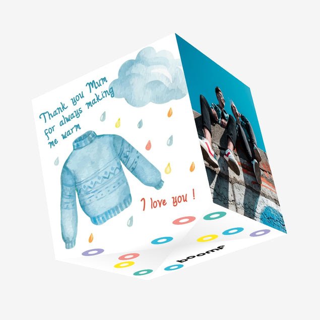 Thank You Mum Making Me Warm Confetti-exploding Greetings Card