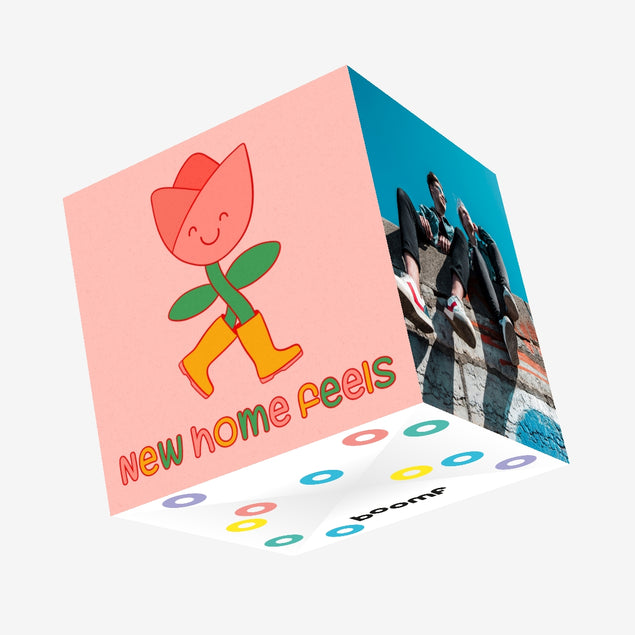 New Home Feels Congrats Confetti-exploding Greetings Card