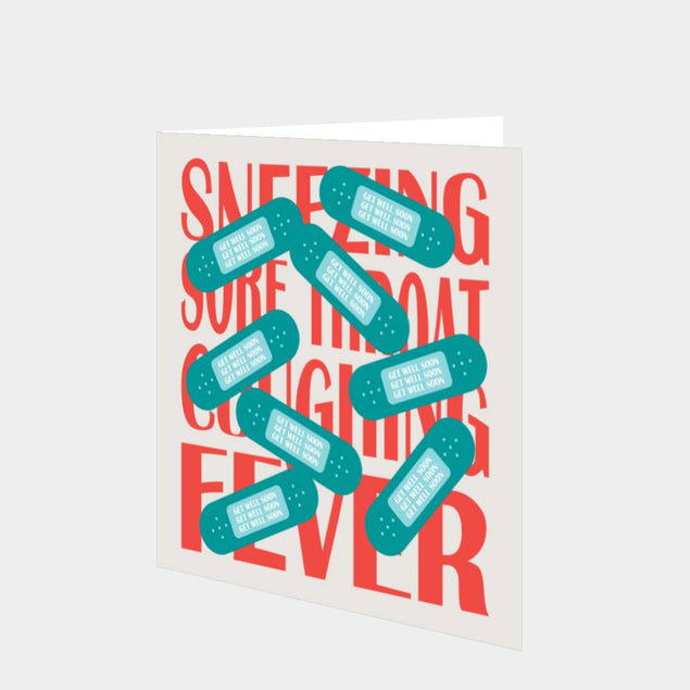 Get Well Sneezing Fever Card