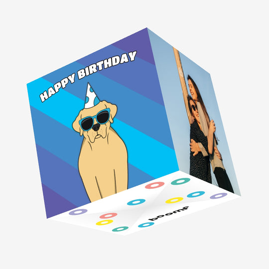 Cool Golden Labrador Dog Birthday Confetti-exploding Greetings Card