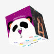 Purple Dotted Background Cute Panda Congratulations Confetti-exploding Greetings Card