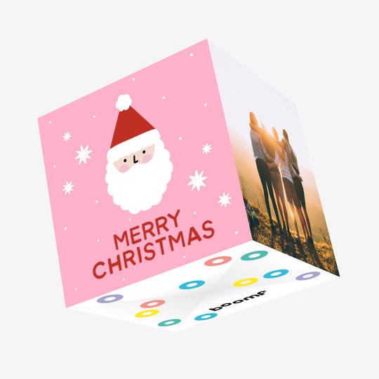 Cute Santa Christmas Confetti-exploding Greetings Card