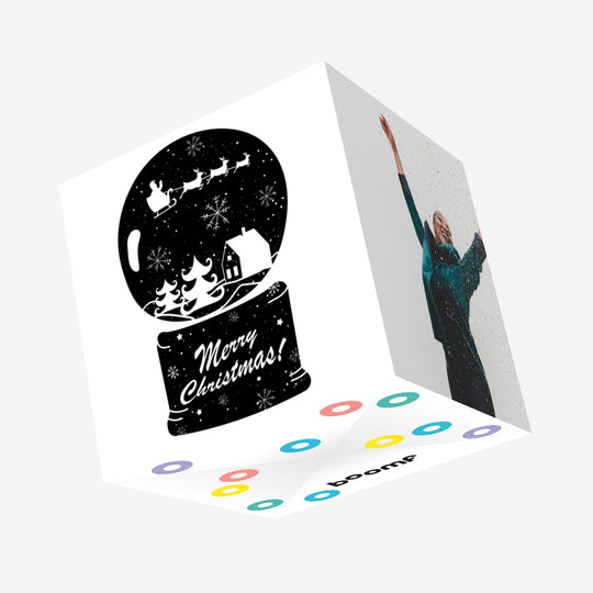 Snow Ball Merry Christmas Confetti-exploding Greetings Card