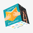 Yellow Book Happy Birthday Confetti-exploding Greetings Card