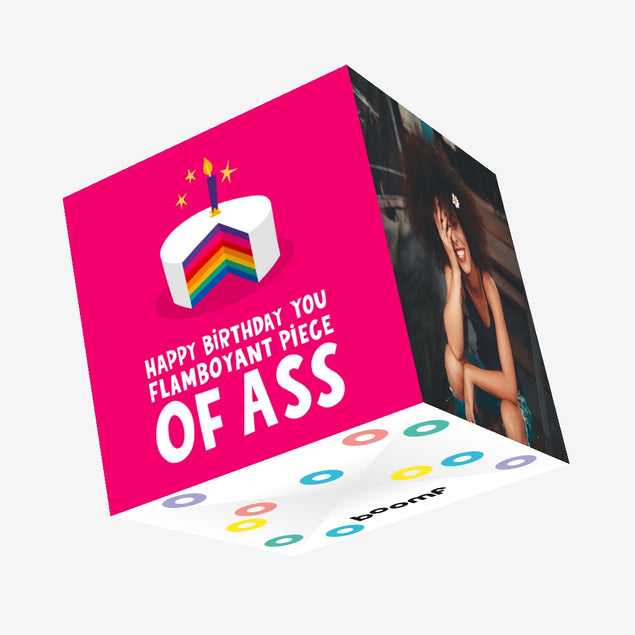 Flamboyant Piece of ASS Birthday Confetti-exploding Greetings Card
