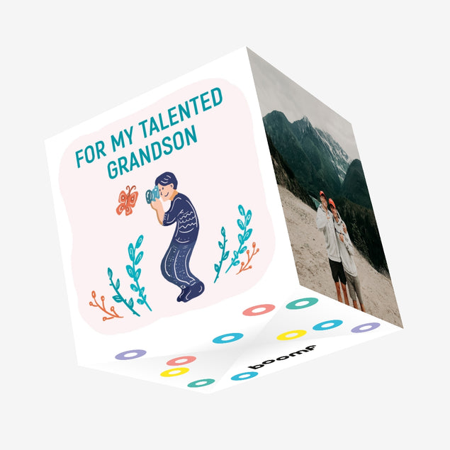 For My Talented Grandson Confetti-exploding Greetings Card