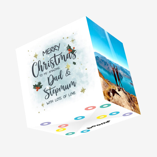 Mery Christmas Amazing Dad And Stepmum Lots Of Love Confetti-exploding Greetings Card