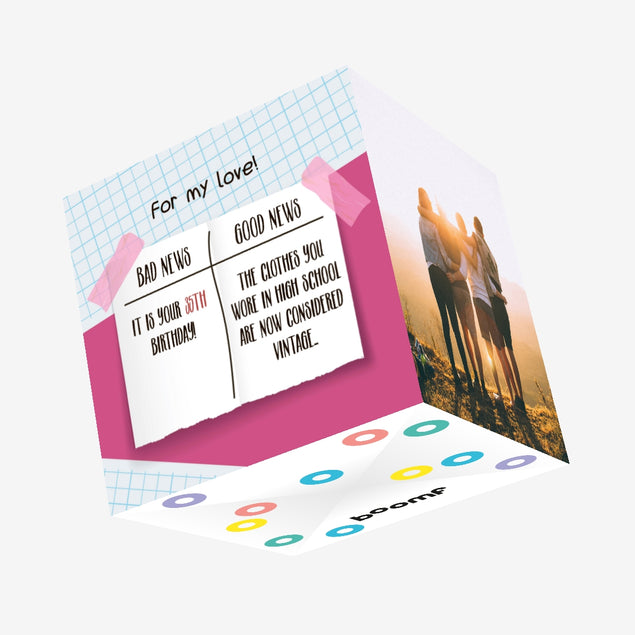 News Sticker Happy 35th Birthday Love Confetti-exploding Greetings Card