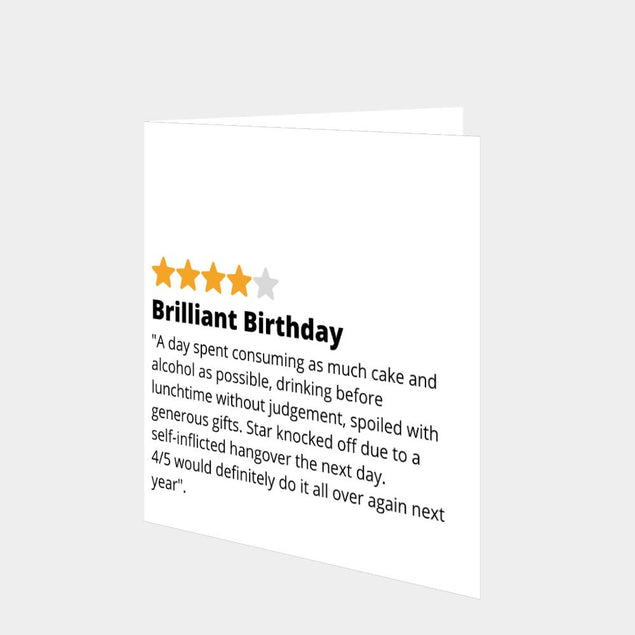 Brilliant Birthday Review Card