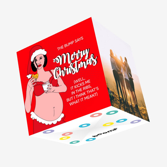 Merry Christmas From The Bump It Kicks Me In The Ribs Confetti-exploding Greetings Card