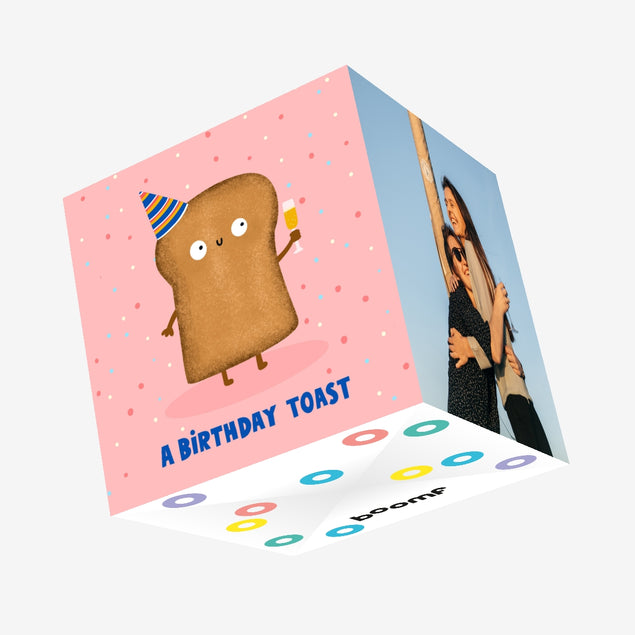 Funny Toast Pun Birthday Confetti-exploding Greetings Card