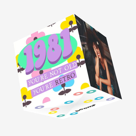 1981 Retro Confetti-exploding Greetings Card