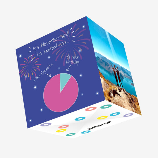 November Birthday Confetti-exploding Greetings Card