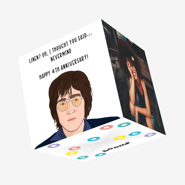 Happy 4th Anniversary Confetti-exploding Greetings Card