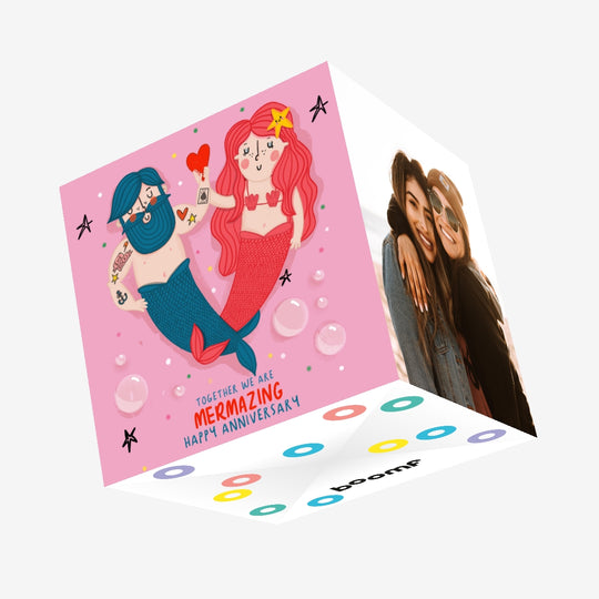 Mermazing Happy Anniversary Confetti-exploding Greetings Card