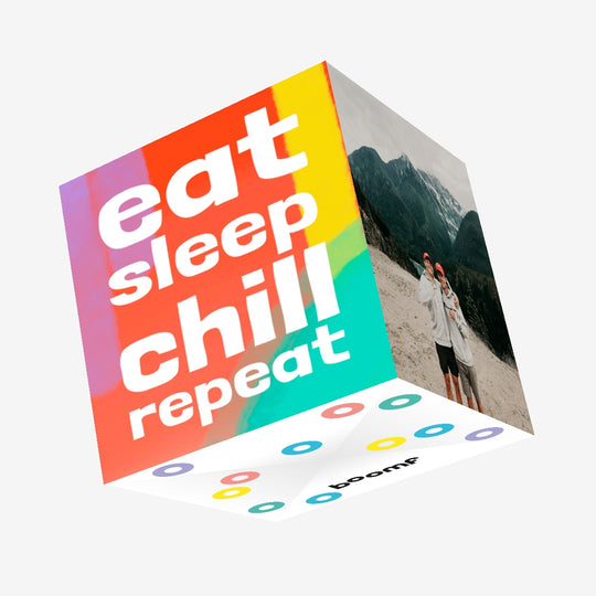 Eat Sleep Chill Repeat Confetti-exploding Greetings Card