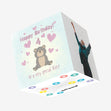 Cute Teddy Bear Happy 4th Birthday Niece Confetti-exploding Greetings Card