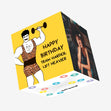 Yellow Background Crossfitter Happy Birthday Confetti-exploding Greetings Card