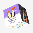 Merry Christmas Wonderful Grandson And His Partner Cute Penguin Couple Confetti-exploding Greetings Card