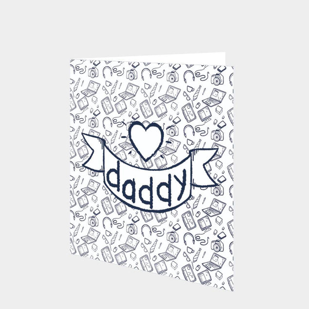 Daddy Heart Doodle Card