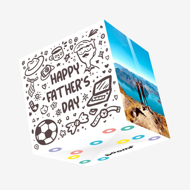Father's Day Football Doodle Confetti-exploding Greetings Card