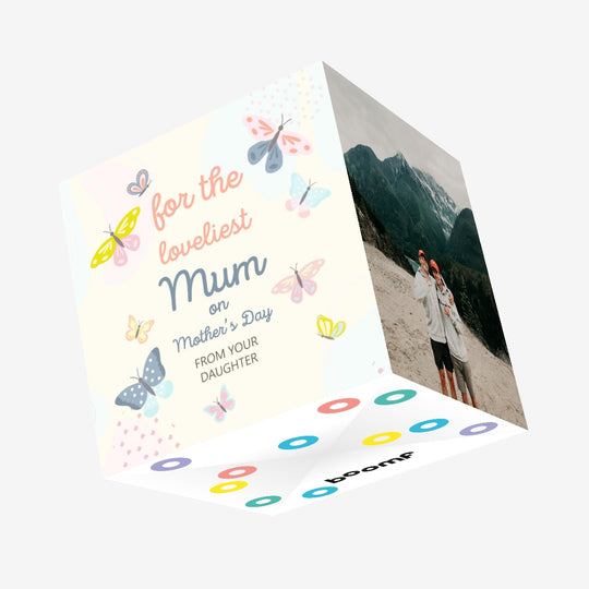 For The Loveliest Mum On Mother's Day Confetti-exploding Greetings Card