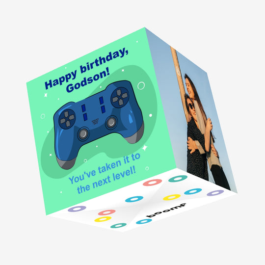 Gaming Happy Birthday Godson Confetti-exploding Greetings Card