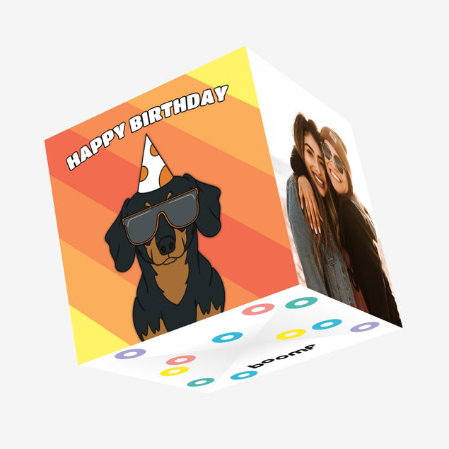 Cool Dachshund Dog Birthday Confetti-exploding Greetings Card