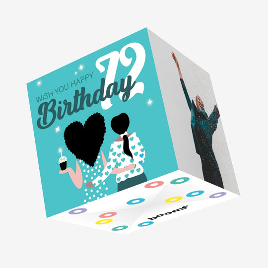Wish You Happy 72nd Birthday Confetti-exploding Greetings Card
