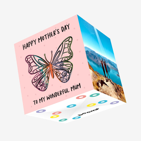 Happy Mother's Day Wonderful Mum Butterfly Confetti-exploding Greetings Card
