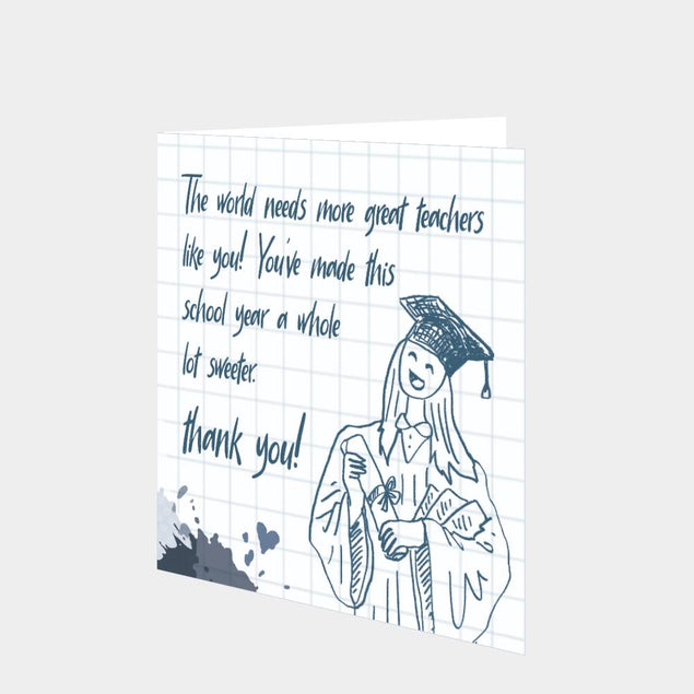 Thank You Great Teacher Card