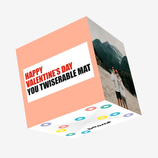 Happy Valentine's Day You Twiserable Mat Confetti-exploding Greetings Card