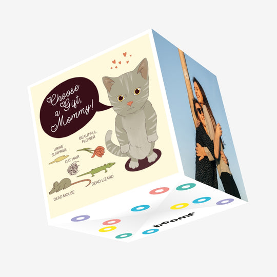 Choose A Gift, Mommy Adorable Kitten Mother's Day Confetti-exploding Greetings Card