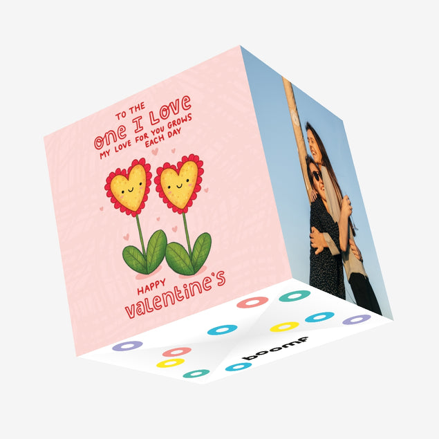 To The One I Love Cute Flowers Valentine's Day Confetti-exploding Greetings Card