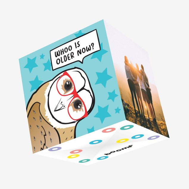 Owl In Glasses Happy Birthday Confetti-exploding Greetings Card