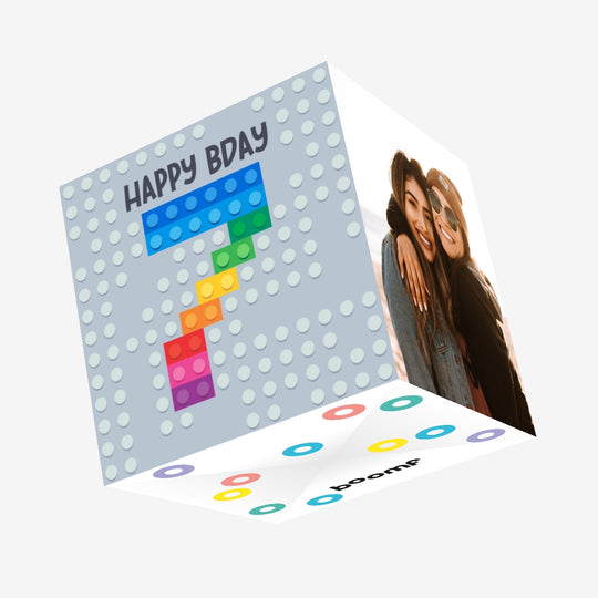 Lego Happy 7th Birthday Confetti-exploding Greetings Card