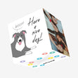Woof! Have A Nice Day! Border Collie Confetti-exploding Greetings Card
