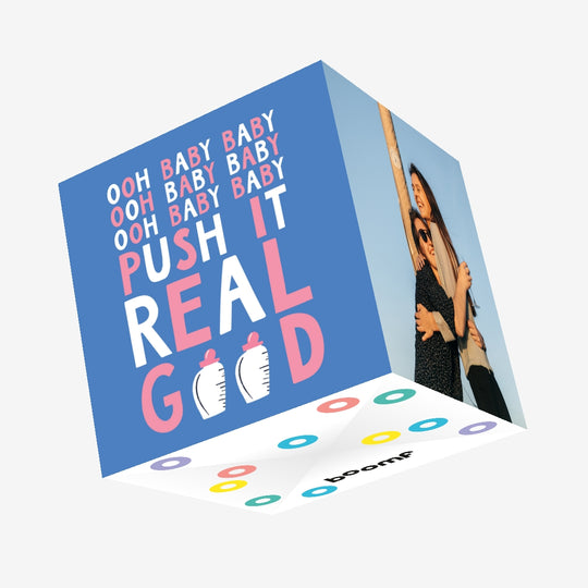Push It Real Good New Baby Confetti-exploding Greetings Card