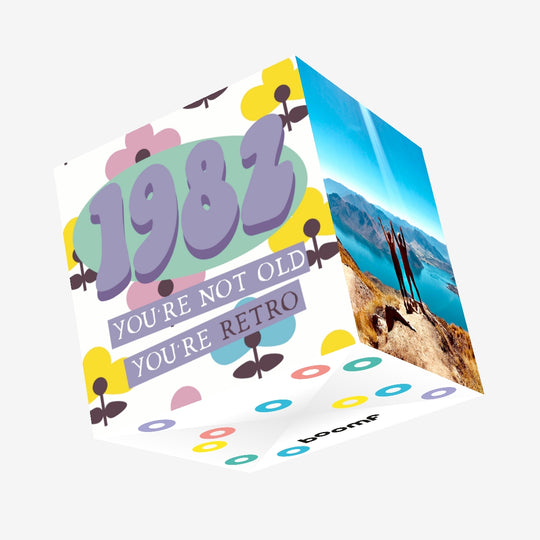 Flowers 1982 40th Birthday Confetti-exploding Greetings Card