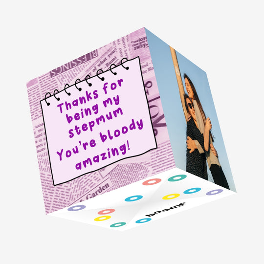 Stepmum, You're Bloody Amazing Mother's Day Confetti-exploding Greetings Card