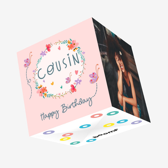 Cousin Happy Birthday Confetti-exploding Greetings Card