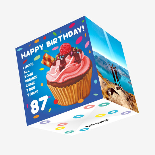 Happy 87th Birthday Cupcake Confetti-exploding Greetings Card