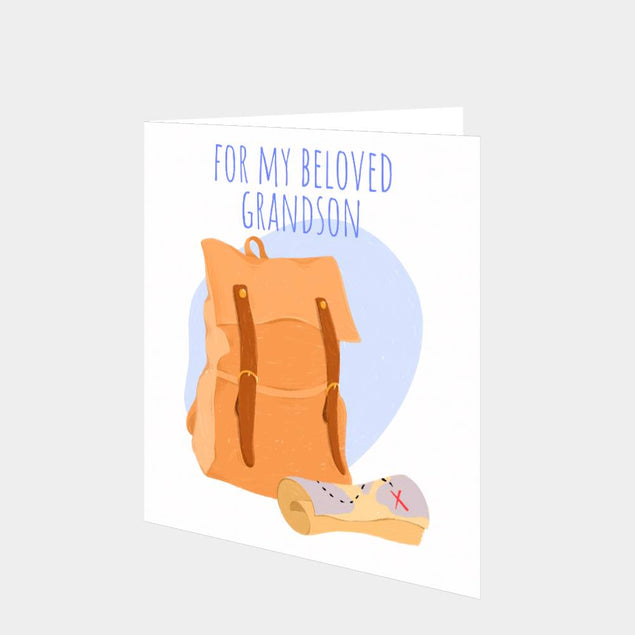 For My Beloved Grandson Backpack Card   Card
